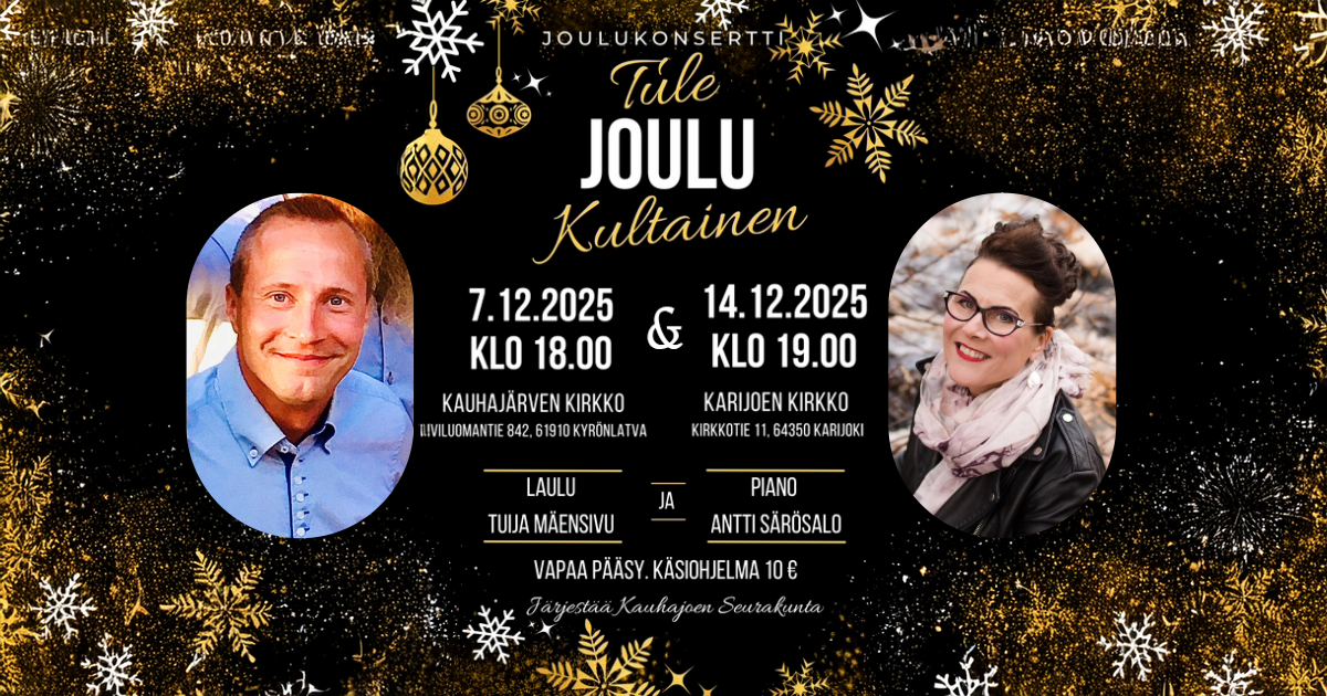 Tule joulu kultainen -konsertti 7.12. ja 14.12.